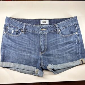 PAIGE Men's Medium Blue Relaxed Denim Shorts